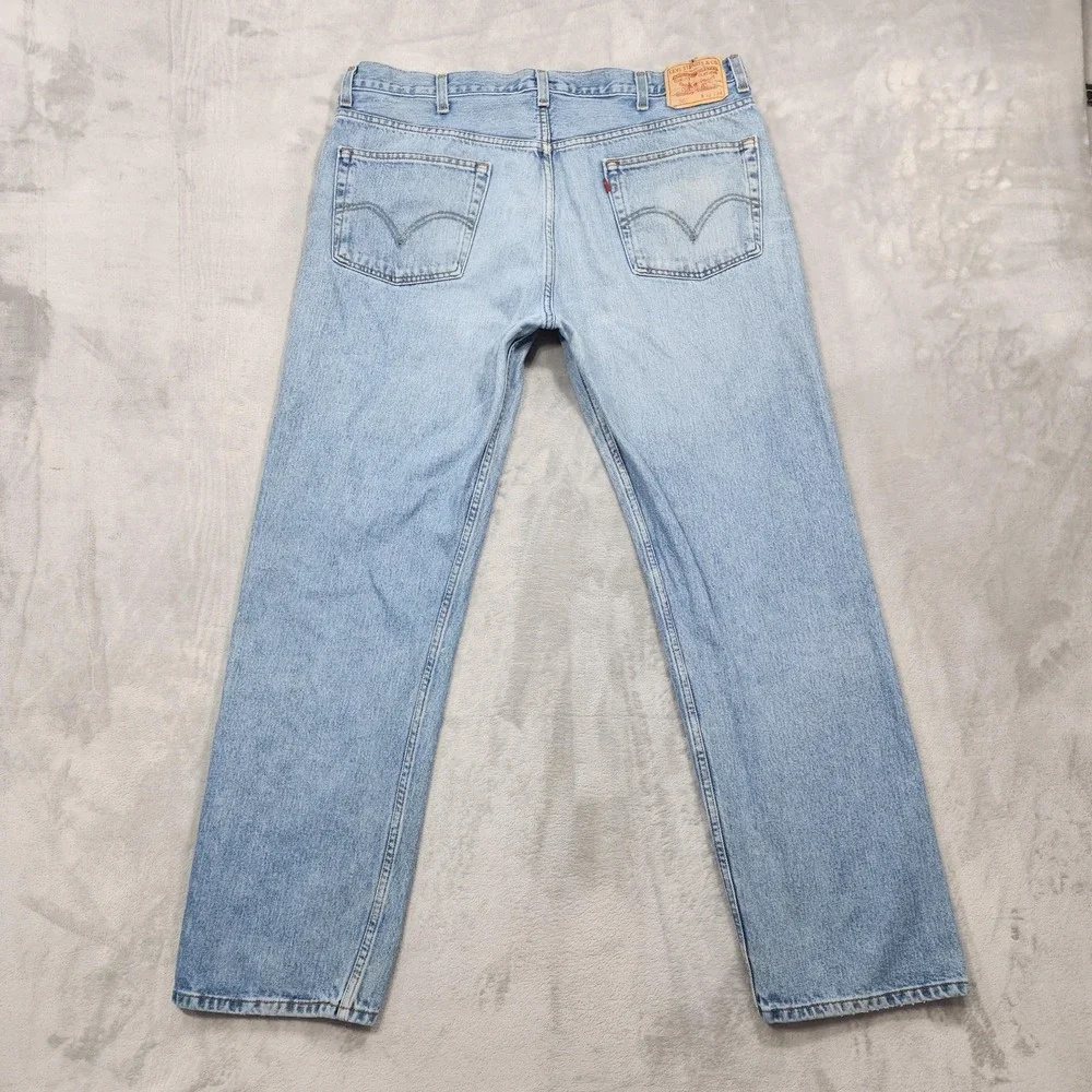 Vintage Levi's 505 Jeans Mens 42x34 Blue Light Wash Regular Fit Straight Leg